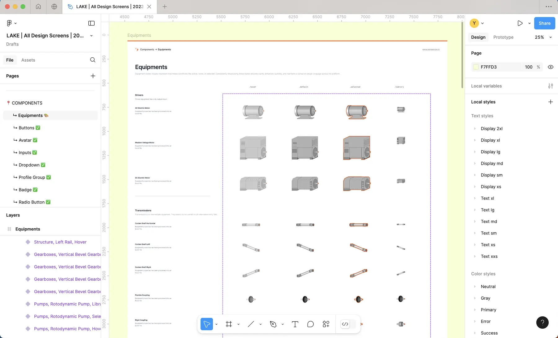 Figma file: equipment illustration library