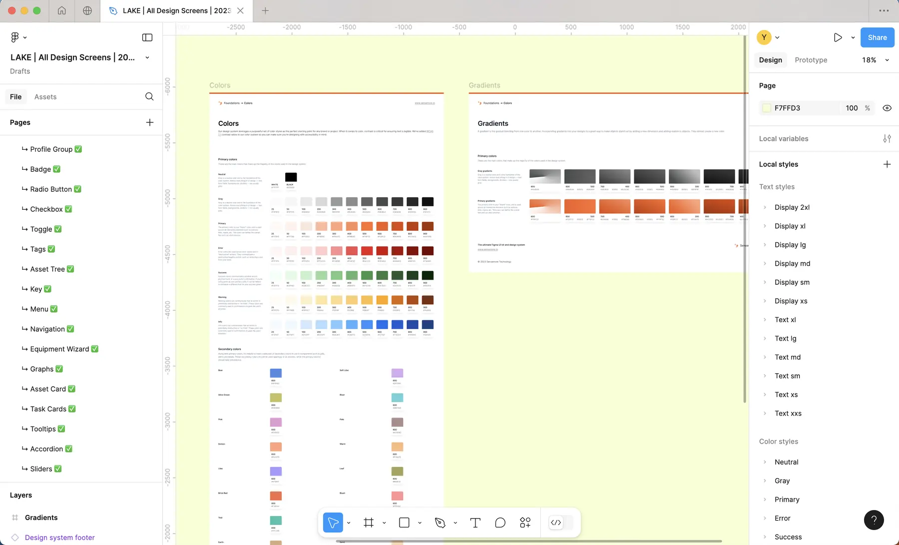 Figma file: color and gradient foundations